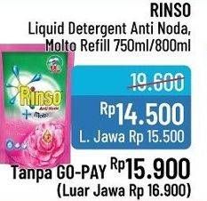 Promo Harga RINSO Liquid Detergent Anti Noda, Molto  - Alfamidi