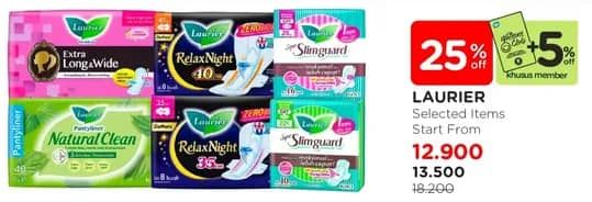 Promo Harga Laurier Natural Clean 20 pcs - Watsons