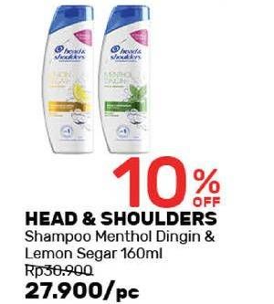 Promo Harga HEAD & SHOULDERS Shampoo Menthol Dingin, Lemon Fresh 160 ml - Guardian