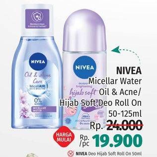 Promo Harga Nivea MicellAir Skin Breathe Micellar Water/Nivea Deo Roll On   - LotteMart