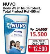 Promo Harga NUVO Body Wash Mild Protect, Total Protect 450 ml - Alfamart