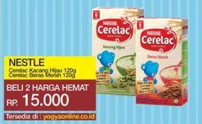 Promo Harga Nestle Cerelac Bubur Bayi Kacang Hijau, Beras Merah 120 gr - Yogya
