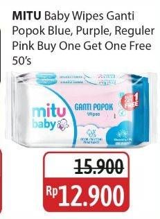 Promo Harga Mitu Baby Wipes Ganti Popok Blue Charming Lily, Pink Sweet Rose, Purple Playful Fressia 50 pcs - Alfamidi