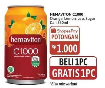 Promo Harga Hemaviton C1000 Orange, Less Sugar, Lemon 330 ml - Alfamidi