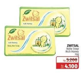 Promo Harga ZWITSAL Natural Baby Bar Soap Rich Honey 70 gr - Lotte Grosir