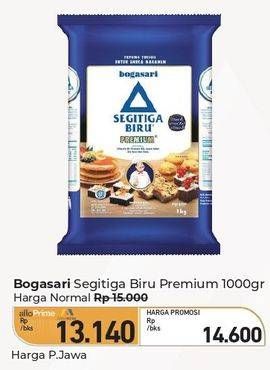 Promo Harga Bogasari Tepung Terigu Segitiga Biru Premium 1000 gr - Carrefour