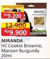 Promo Harga Miranda Hair Color Tempation T4 Cookie Brownie, T5 Maroon Burgundy 20 ml - Alfamart