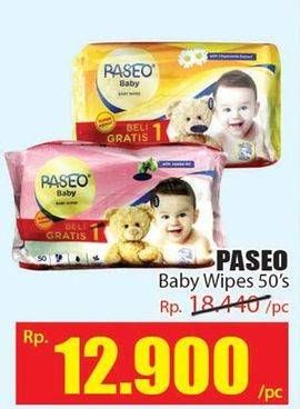 Promo Harga PASEO Baby Wipes 50 pcs - Hari Hari
