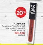Promo Harga Make Over Powerstay Transferproof Matte Lip Cream B11 New Rules 7 gr - Watsons