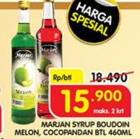 Promo Harga MARJAN Syrup Boudoin Cocopandan, Melon 460 ml - Superindo