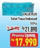 Promo Harga VALUE PLUS Toilet Tissue Embossed 10 pcs - Hypermart