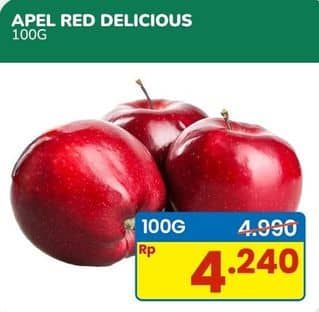Promo Harga Apel Red Del USA per 100 gr - Indomaret
