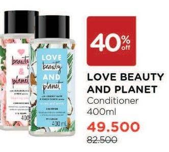 Promo Harga LOVE BEAUTY AND PLANET Conditioner 400 ml - Watsons