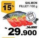 Promo Harga Salmon Fillet per 100 gr - Giant