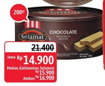Promo Harga SELAMAT Sandwich Biscuits Chocolate 200 gr - Alfamidi
