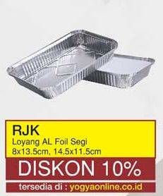 Promo Harga RJK Loyang Aluminium Foil 14.5 X 11.5 Cm, 8 X 13.5 Cm  - Yogya