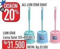 Promo Harga Lion Star Livina Toilet Brush 101 + POT B01  - Hypermart