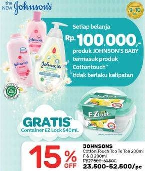 Promo Harga JOHNSONS Baby Cottontouch Top to Toe Bath 200 ml - Guardian