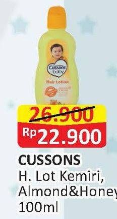 Promo Harga CUSSONS BABY Hair Lotion Kemiri, Almond Honey 100 ml - Alfamart