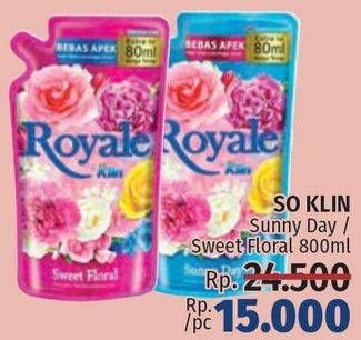 Promo Harga SO KLIN Royale Parfum Collection Sunny Day, Sweet Floral 800 ml - LotteMart