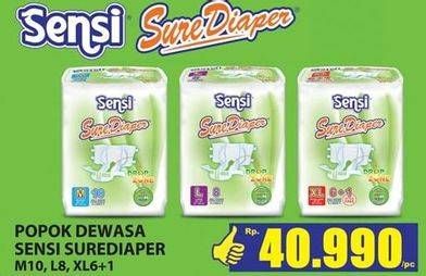 Promo Harga Sensi Sure Adult Diapers M10, L8, XL6+1 7 pcs - Hari Hari