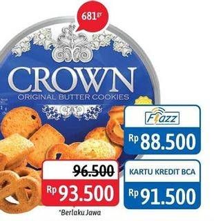 Promo Harga CROWN Original Butter Cookies 681 gr - Alfamidi