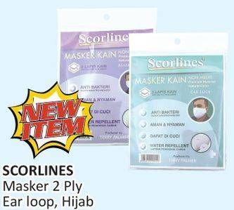 Promo Harga SCORLINES Masker Ear Loop, Hijab  - Alfamart