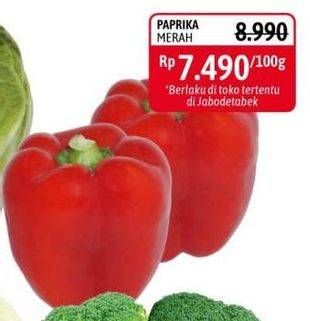 Promo Harga Cabe Paprika Merah per 100 gr - Alfamidi