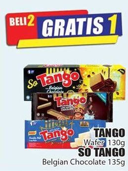 Promo Harga TANGO Wafer 130 g/SO TANGO Belgian Chocolate 135 g  - Hari Hari