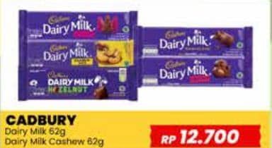 Promo Harga Cadbury Dairy Milk Original, Cashew Nut 62 gr - Yogya