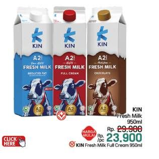 Promo Harga KIN Fresh Milk Full Cream 950 ml - LotteMart