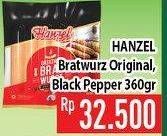 Promo Harga HANZEL Bratwurst Original, Blackpaper 360 gr - Hypermart