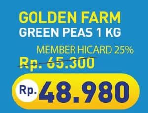 Promo Harga Golden Farm Green Peas 1000 gr - Hypermart
