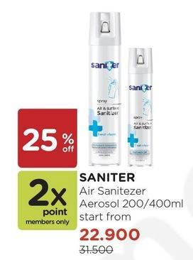Promo Harga SANITER Air Sanitizer Aerosol 200/400ml  - Watsons