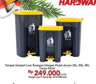 Promo Harga Tempat Sampah Luar Ruangan dengan Pedal 30 ltr - Carrefour