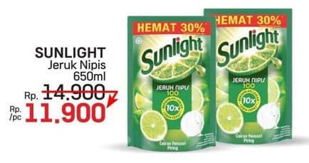 Promo Harga Sunlight Pencuci Piring Jeruk Nipis 100 650 ml - LotteMart