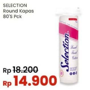 Promo Harga Selection Round Facial Cotton 80 pcs - Indomaret