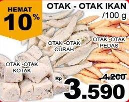 Promo Harga Otak-otak Ikan Curah, Kotak, Pedas per 100 gr - Giant