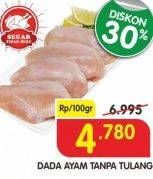 Promo Harga Ayam Dada Boneless per 100 gr - Superindo