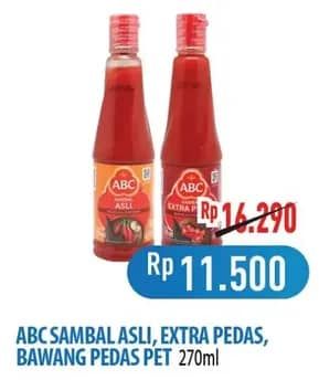 Promo Harga ABC Sambal Asli, Extra Pedas, Bawang Pedas 270 ml - Hypermart