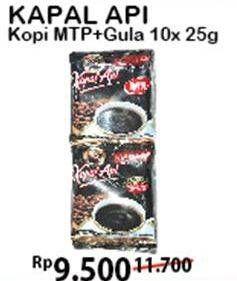 Promo Harga Kapal Api Kopi Mantap + Gula per 10 sachet 25 gr - Alfamart