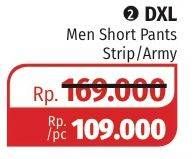 Promo Harga DXL Men Shortpants Strip, Army  - Lotte Grosir
