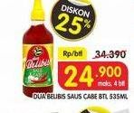 Promo Harga DUA BELIBIS Saus Cabe 535 ml - Superindo