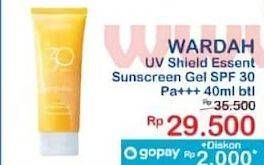 Promo Harga Wardah UV Shield Essential Sunscreen Gel SPF 30 PA+++ 40 ml - Indomaret