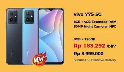 Promo Harga VIVO Y75 5G 8GB + 128GB  - Erafone