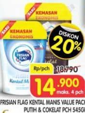 Promo Harga Frisian Flag Susu Kental Manis Putih, Cokelat 545 gr - Superindo