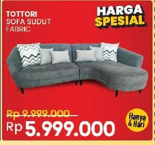 Promo Harga Tottori Sofa Sudut Fabric Kanan/Kiri  - COURTS