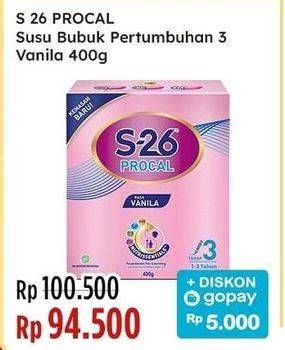 Promo Harga S26 Procal Susu Pertumbuhan Vanilla 400 gr - Indomaret