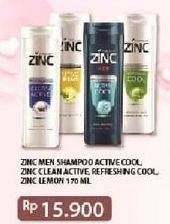 Promo Harga ZINC Shampoo Active Fresh Lemon, Refreshing Cool 170 ml - Alfamart