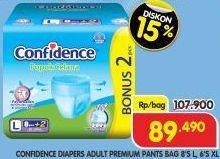 Promo Harga Confidence Adult Diapers Pants L8+2, XL6 6 pcs - Superindo